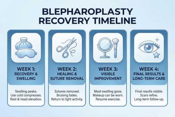 Eyelid surgery recovery timeline week by week Bakersfield patients