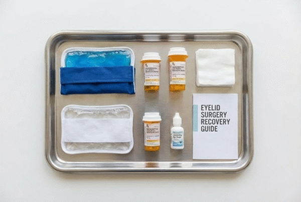 Essential recovery supplies for eyelid surgery aftercare Bakersfield