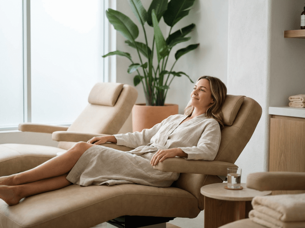 Patient relaxing during consultation at Modern Aesthetic Institute in Bakersfield
