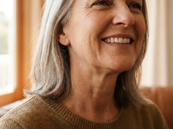 Ideal candidate for lower face filler treatment showing mild marionette lines and early jowling