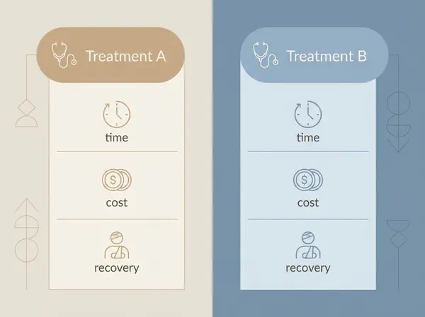 Visual comparison infographic of tear trough filler versus lower blepharoplasty treatment options in Bakersfield