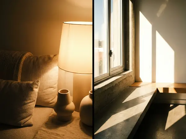 Lighting comparison showing how Bakersfield's bright outdoor light reveals under-eye filler placement quality