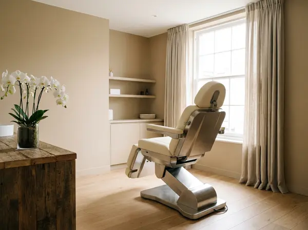 Modern treatment room at Modern Aesthetic Institute where Dr. Chang performs expert tear trough filler consultations in Bakersfield
