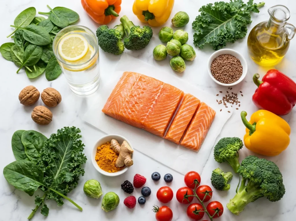 Anti-inflammatory diet components for preventing malar bag progression including omega-3s and hydration