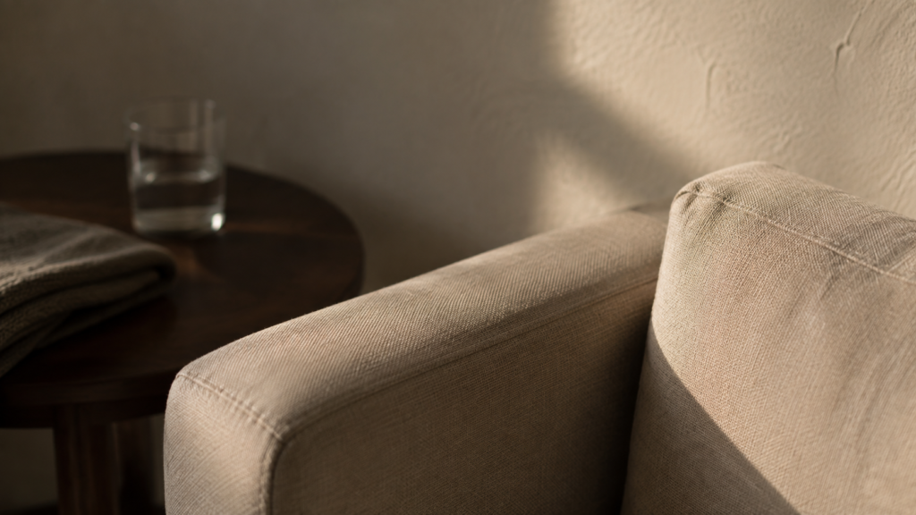 Warm neutral consultation room illustrating Sculptra treatment planning